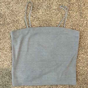 American Eagle Outfitters Light Blue Cropped Tank Top - Size Small